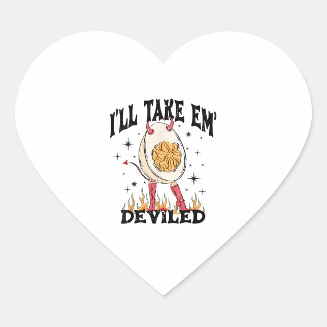 I'll Take Em' Deviled Thanksgiving Funny Egg For M Heart Sticker (Front)