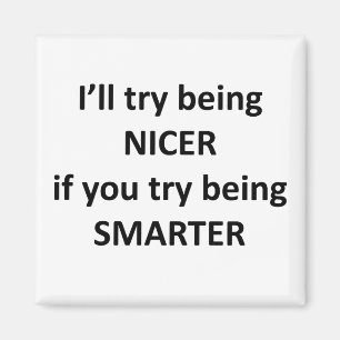 I'll Try Being NIcer If You Try Being Smarter Magnet