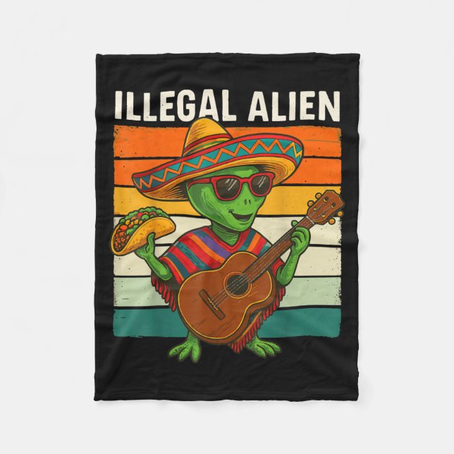 Illegal alien  fleece blanket (Front)