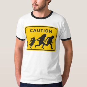 Illegal Aliens Crossing Highway Sign T-Shirt