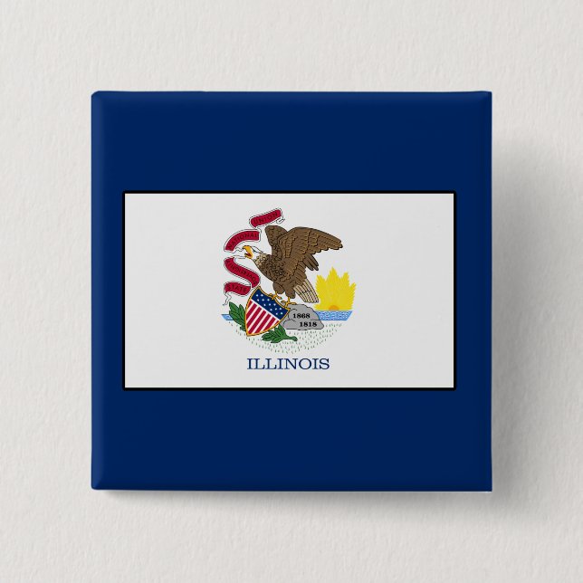 Illinois 15 Cm Square Badge (Front)