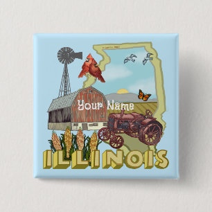 Illinois 15 Cm Square Badge