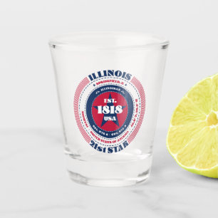 Illinois 21st Star Patriotic Shot glass