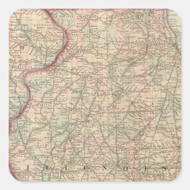 Illinois 2 square sticker (Front)
