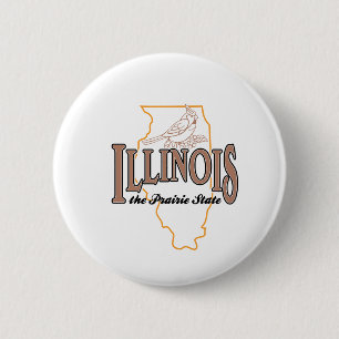 Illinois 6 Cm Round Badge