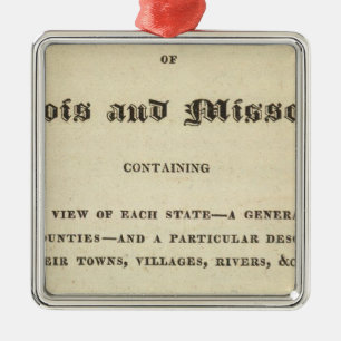 Illinois and Missouri 2 Metal Tree Decoration