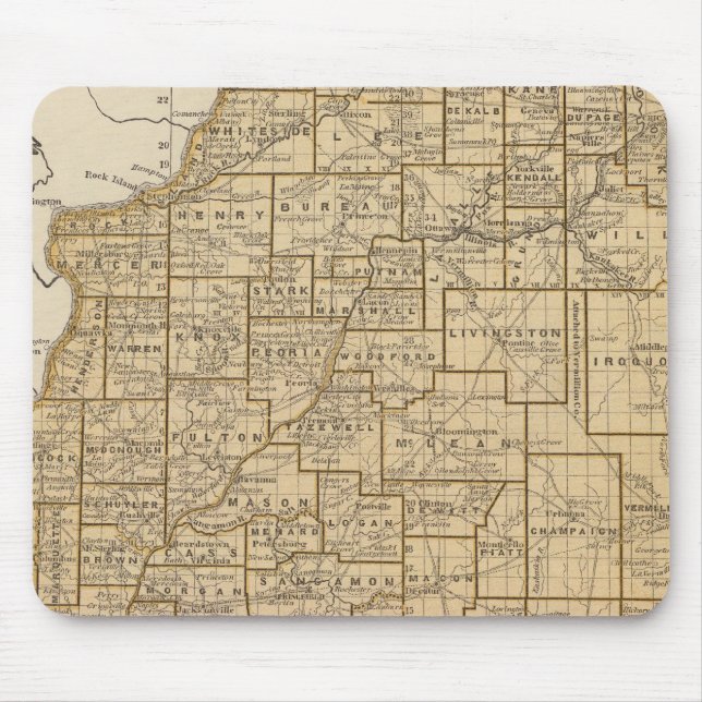 Illinois Atlas Map Mouse Mat (Front)
