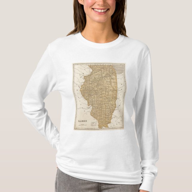 Illinois Atlas Map T-Shirt (Front)