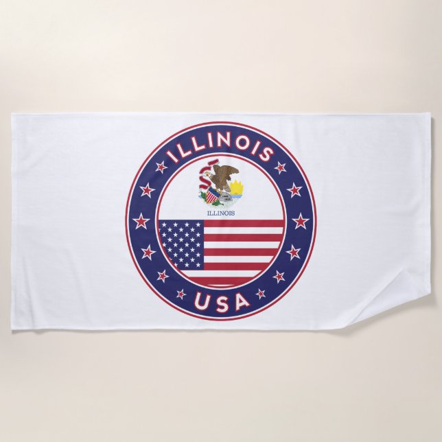 Illinois Beach Towel (Front)