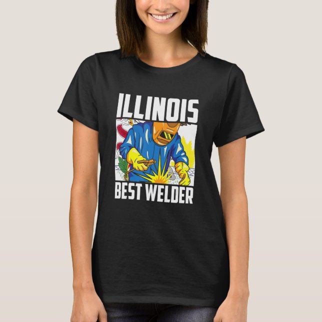 Illinois Best Welder Ironworker Ironsmith Welding  T-Shirt (Front)
