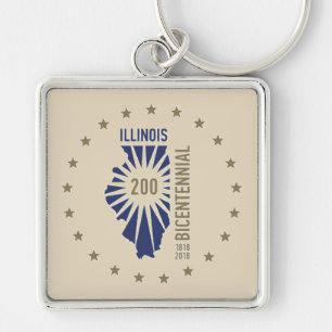 Illinois Bicentennial 1818-2018 Key Ring