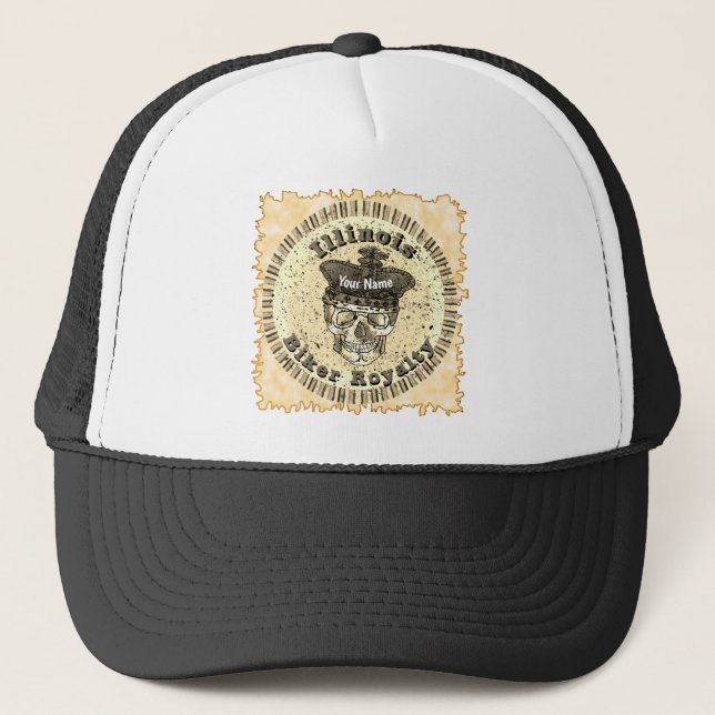 Illinois Biker  Trucker Hat (Front)
