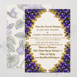Illinois Blue Violet Wedding Invitation - 5x7 Vert