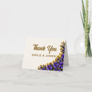 Illinois Blue Violet Wedding Thank You Card