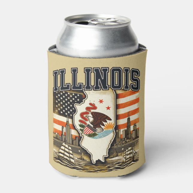 Illinois Can Cooler (Can Front)