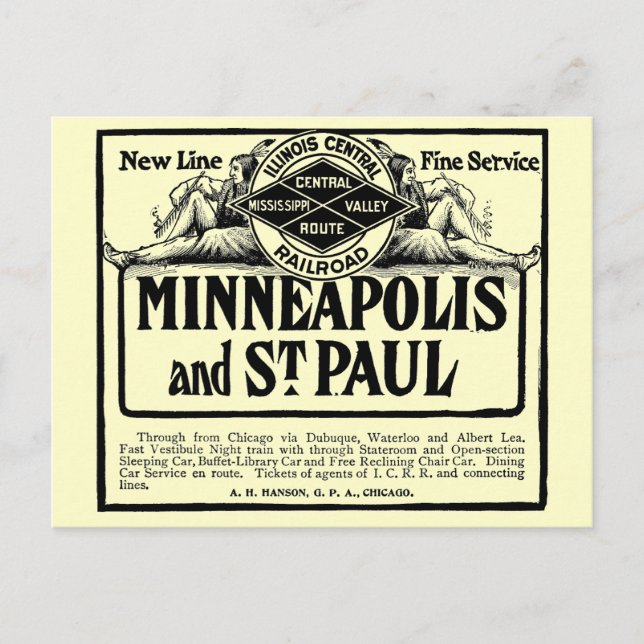 Illinois Central Railroad Post card (Front)