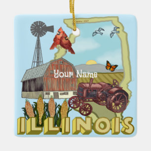 Illinois Ceramic Ornament