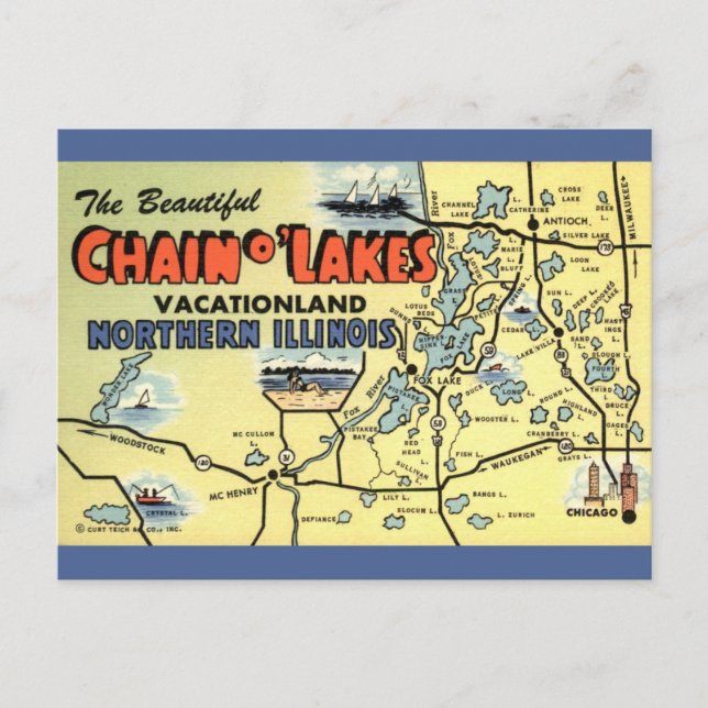  Illinois - Chain of Lakes Postcard (Front)