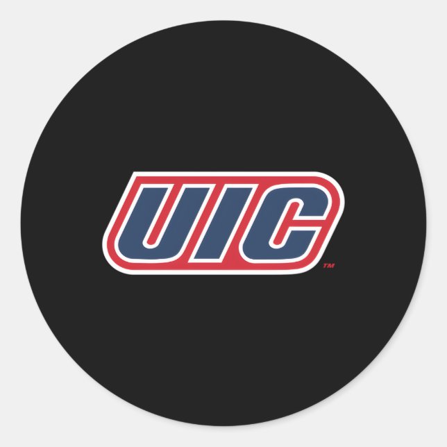 Illinois Chicago Flames Uic Icon Classic Round Sticker (Front)
