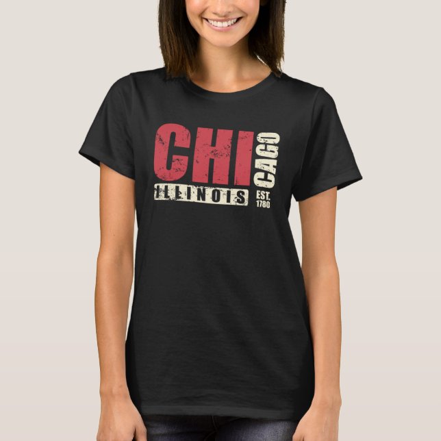 Illinois Chicago USA America State T-Shirt (Front)