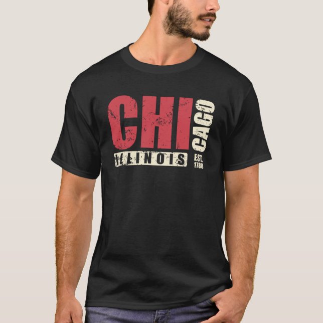 Illinois Chicago USA America State T-Shirt (Front)