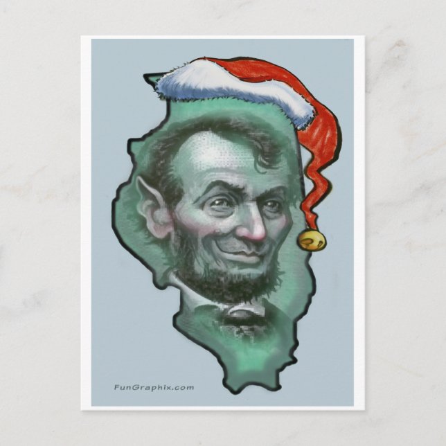 Illinois Christmas Holiday Postcard (Front)
