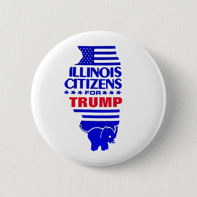 Illinois Citizens for Trump 6 Cm Round Badge (Front)