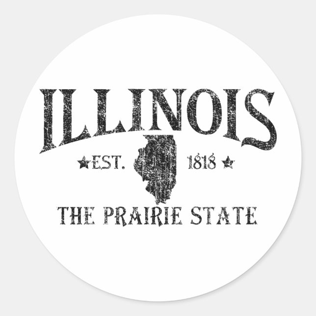 Illinois Classic Round Sticker (Front)
