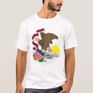 Illinois coat of arms, American state flag T-Shirt