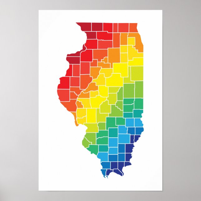 illinois colour counties poster (Front)