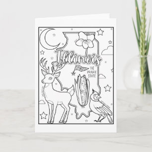 illinois colour me collage holiday card