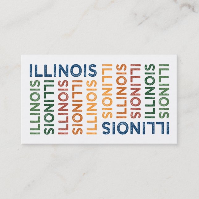 Illinois Cute Colourful Business Card (Front)