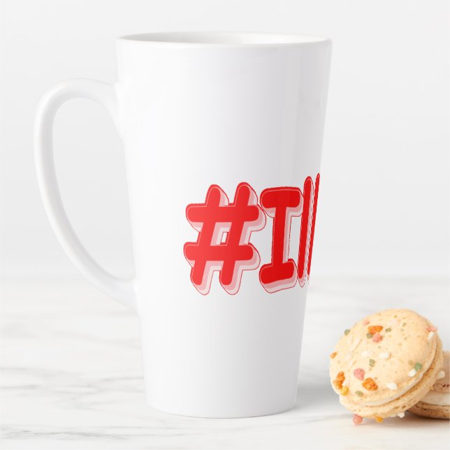 "#Illinois " Cute Design. Buy Now Latte Mug (In Situ)