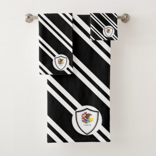Illinois flag bath towel set