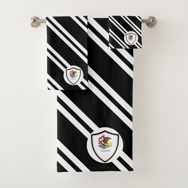 Illinois flag bath towel set (Insitu)