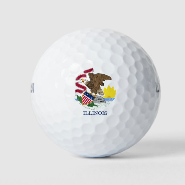 ILLINOIS FLAG GOLF BALLS (Front)