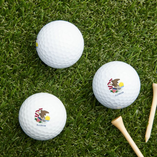 Illinois flag golf balls (Insitu Grass)