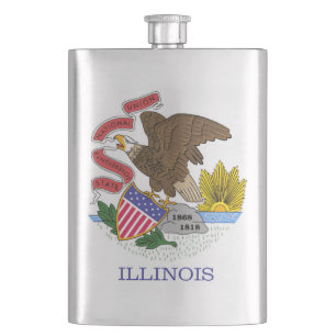 Illinois Flag Hip Flask