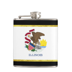Illinois flag hip flask