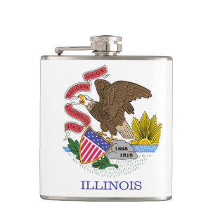 Illinois Flag Hip Flask