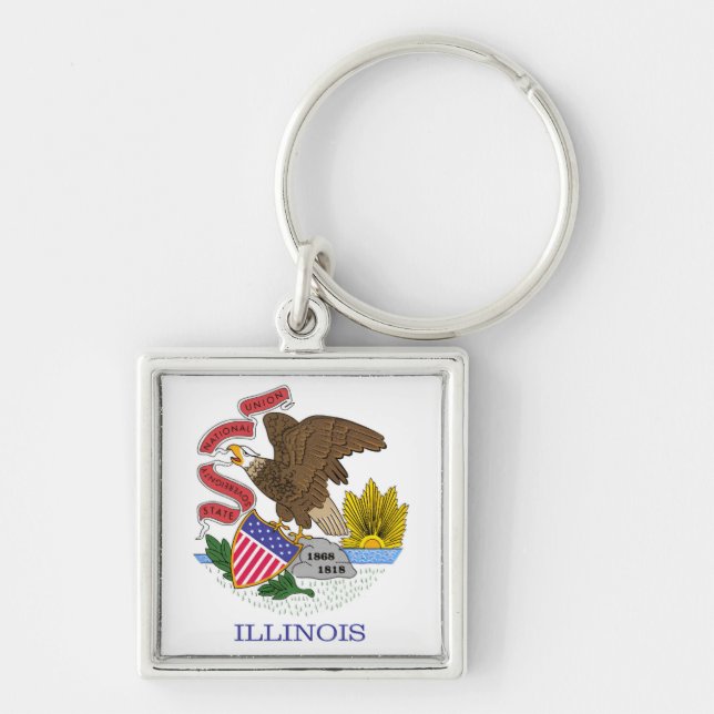 Illinois Flag Key Ring (Front)