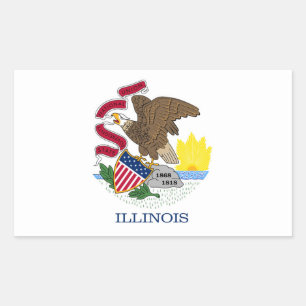 Illinois Flag Rectangular Sticker