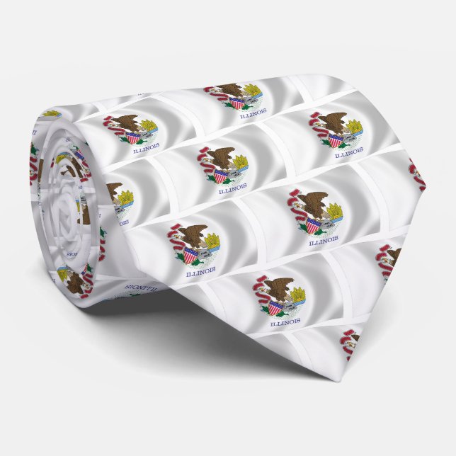 Illinois Flag Tie (Rolled)