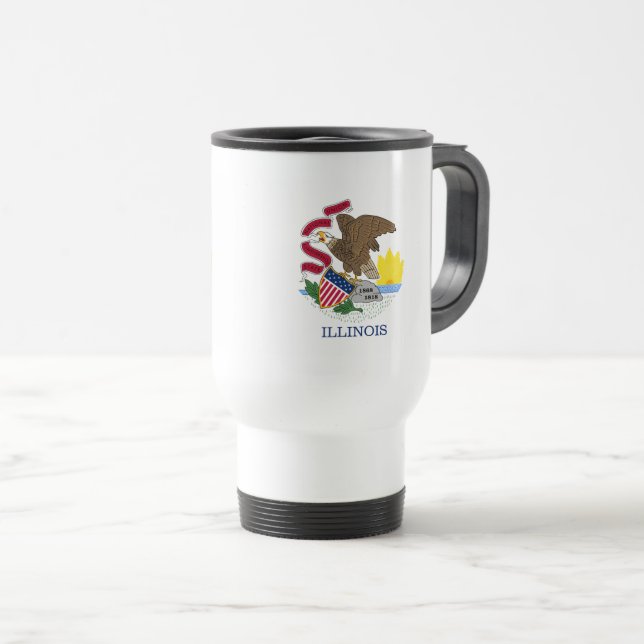 Illinois flag travel mug (Front Right)