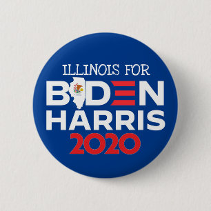 Illinois for Biden Harris 2020 6 Cm Round Badge