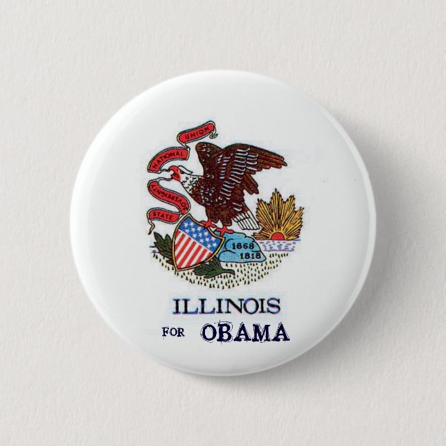 ILLINOIS FOR OBAMA Button (Front)