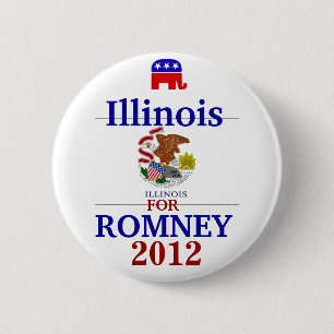 Illinois  for Romney 2012 6 Cm Round Badge