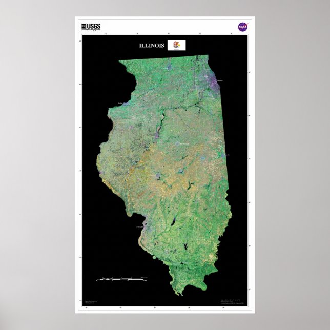 Illinois From Space Poster (Front)
