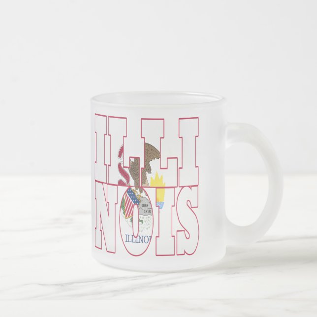 Illinois Frosted Glass Coffee Mug (Right)