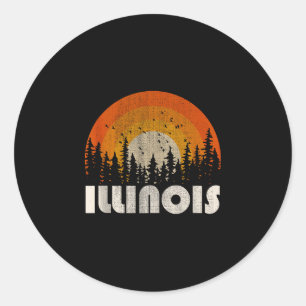 Illinois - funny nature vintage hiking 60s 70s 80s classic round sticker